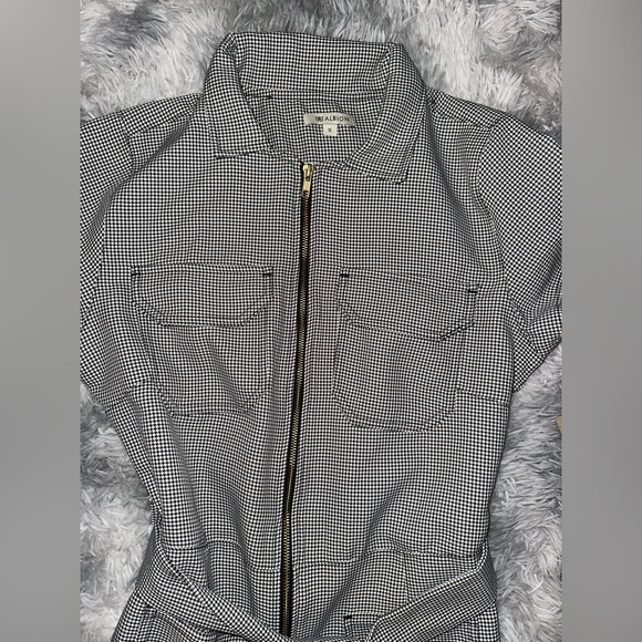 Albion Woman’s Jumpsuit Black White Checked Tie Waist - NWT Size Small - Picture 6 of 9